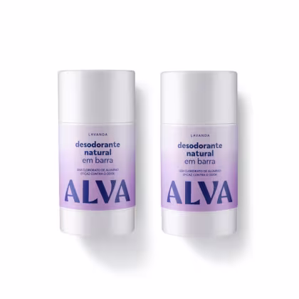 Imagem do produto Kit Cristal Natural Alva: Dupla 2 Desodorantes em Barra 55g 12 Horas de Proteção Lavanda