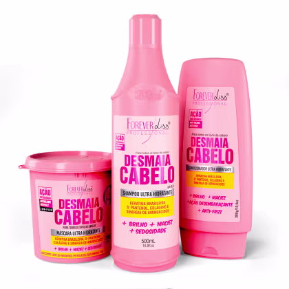 Imagem do produto Kit Desmaia Cabelo com Shampoo 500ml, Máscara 350g E Condicionador Forever Liss - mkt