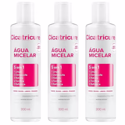Kit com 3 Água Micelar 5 em 1 200ml – Cicatricure