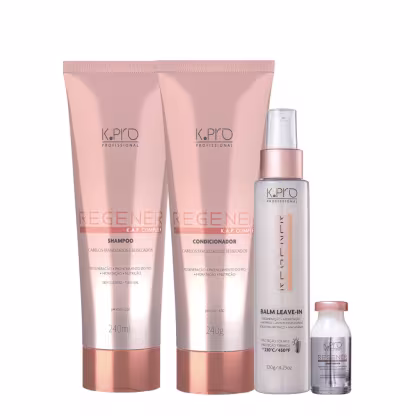 Imagem do produto Kit K.Pro Profissional Regenér Shampoo Condicionador Leave-in e Ampola (4 produtos)