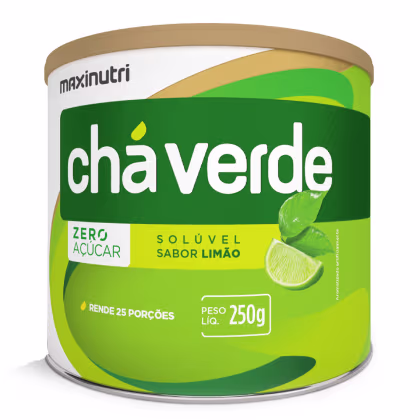 Imagem do produto Chá Verde Solúvel Lata 250g Zero Calorias Limão Maxinutri