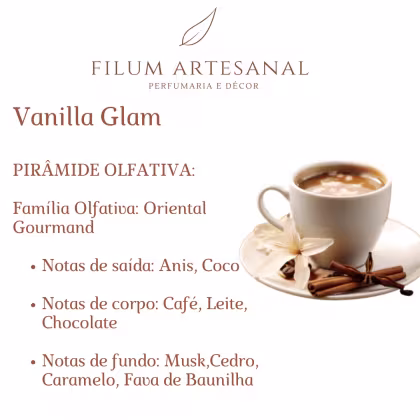 Imagem do produto Filum Artesanal Vela Aromática Perfumada Vanilla Glam  140g