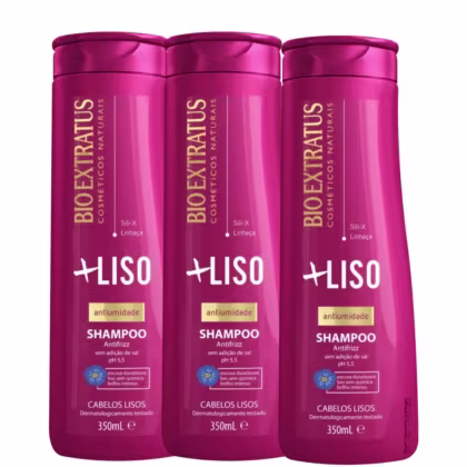 Imagem do produto Kit C3 Shampoo +Liso Brilho Intenso Antiumidade Bio Extratus