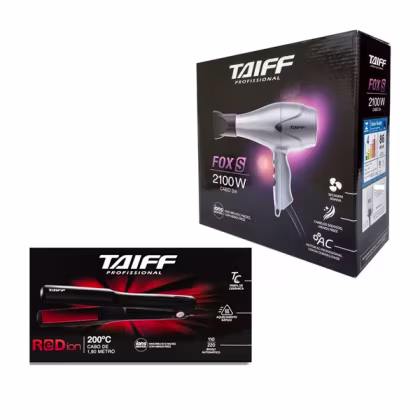 Imagem do produto Taiff Secador Fox Ion S 2100w 220V+Elegance Red Íon 200C Bivolt