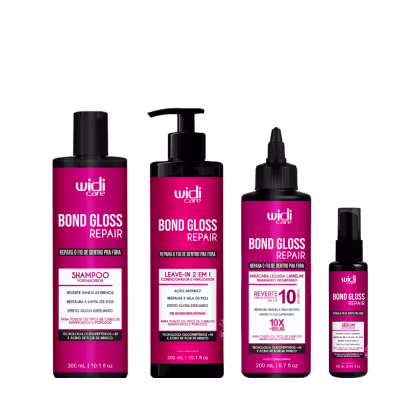 Imagem do produto Kit Bond Gloss Repair - Shampoo + Leave-in  300ml + Máscara Líquida 200ml + Sérum 60ml - Widi Care