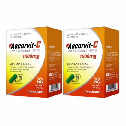 Imagem do produto Kit C2 Suplemento Alimentar Ascorvit C C60 caps – Maxinutri