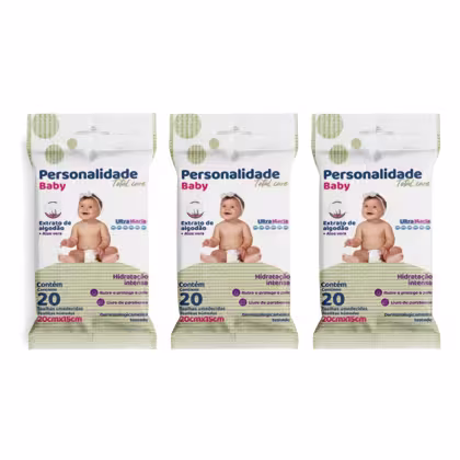 Imagem do produto Kit C3 Lenço Umedecido Pocket C20 - Personalidade Baby