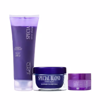 Imagem do produto Kit K.Pro Profissional Special Silver Shampoo Desamarelador Máscara Blond e Sérum (3 produtos)