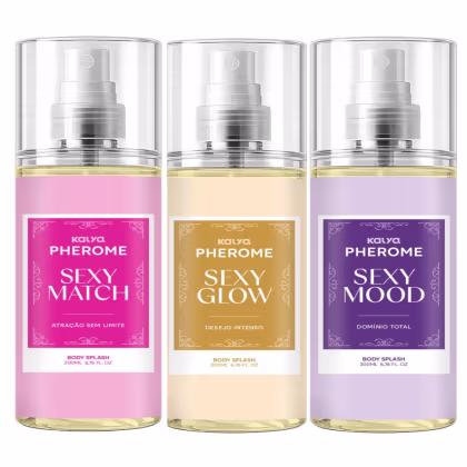 Imagem do produto Kit Body Splash Pherome Kalya Match Glow Mood 3x200ml