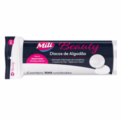 Imagem do produto Algodão Disco Facial Mili Beauty C/100 Unidades