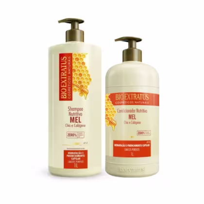 Imagem do produto Kit Shampoo e Cond Mel, Chia e Colágeno 1L – Bio Extratus