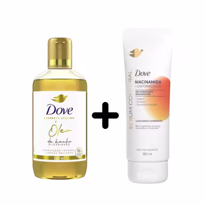Imagem do produto Kit Oleo Banho Glicerina Loção Corporal Niacinamida - Dove