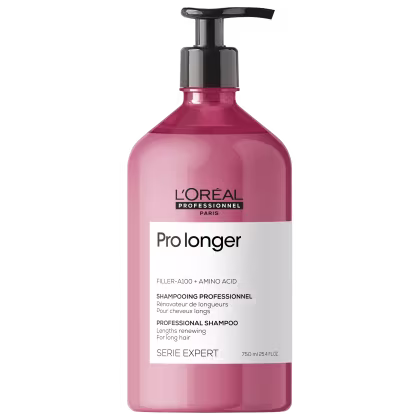 A imagem mostra o Shampoo Serie Expert Pro Longer da marca L'Oréal Professionnel.