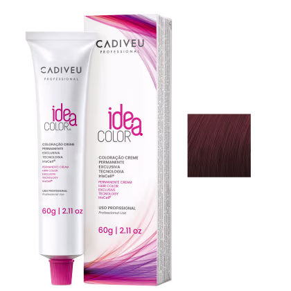 Imagem do produto Cadiveu Professional Idea Color 55.62 Castanho Claro Intenso Vermelho Irisado - Coloração Permanente 60g