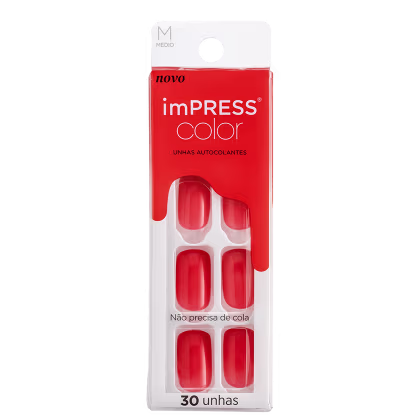 Imagem do produto Kiss New York Impress Color Médio Shes Right - Unhas Postiças Autocolantes (30 Unidades)