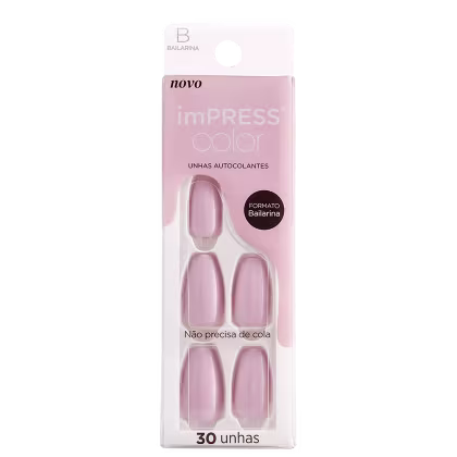Imagem do produto Kiss New York Impress Color Bailarina French Lavender - Unhas Postiças Autocolantes (30 Unidades)