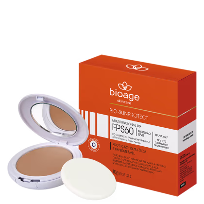 Bioage Bio-SunProtect Vitamina C FPS 60 Bege - Pó Compacto 10g