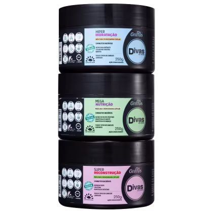 Imagem do produto Kit Griffus Divas do Brasil Cronograma Capilar (3 Produtos)