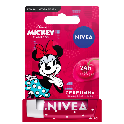 Imagem do produto NIVEA Disney Mickey e Amigos Cereja Shine - Hidratante Labial 4,8g
