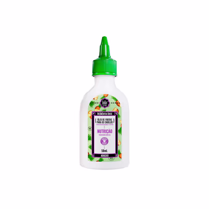A imagem mostra um frasco plástico branco com tampa verde e rótulo com fundo verde claro e desenhos de abacaxi, além de informações do produto como marca, tipo de produto e, no rodapé do rótulo, a volumetria.