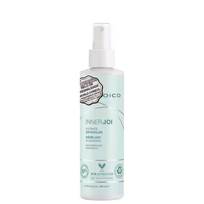 A imagem mostra o Leave-in Joico InnerJoi Hydrate Detangler (200ml), em sua embalagem verde com detalhes em branco e prata.