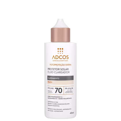 Imagem do produto Adcos Fotoproteção Diária Fluid Clareador FPS70 Peach - Protetor Solar com Cor 40ml