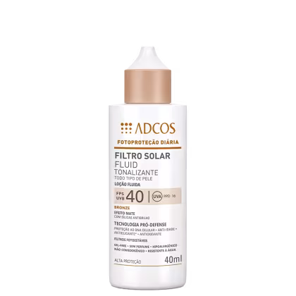 Protetor Solar com Cor Adcos Fotoproteção Diária Fluid Tonalizante FPS 40