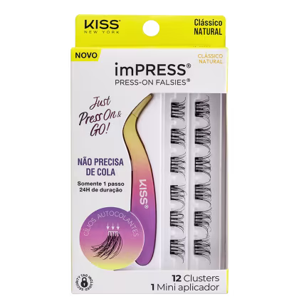 Kit Kiss New York imPRESS Press-on Falsies Mini Natural 01 (2 Produtos).