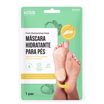 Kiss New York Professional Foot Moisturizing Mask - Máscara Hidratante para Pés (1 Par).