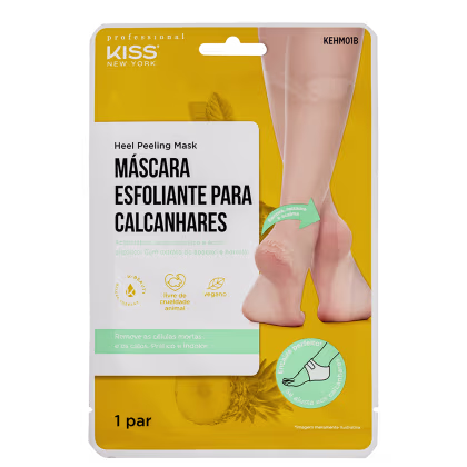 Kiss New York Professional Heel Peeling Mask - Máscara Esfoliante para Calcanhares (1 Par)