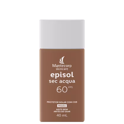 Protetor Solar Facial com Cor Mantecorp Episol Sec Acqua FPS60 Médio 40ml