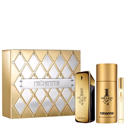 Imagem do produto Conjunto 1 Million Rabanne Masculino - Perfume Eau de Toilette 100ml + Desodorante Spray 150ml + Travel Size 10ml