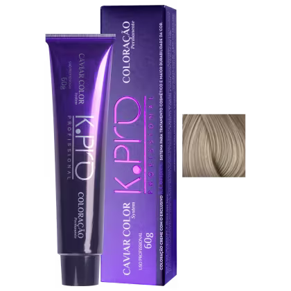 Caixa e tubo de tinta de cabelo da marca Cavalor Color, na cor violeta, com texto em inglês e rosa destacado. O produto é apresentado em embalagem típica de tintura capilar.