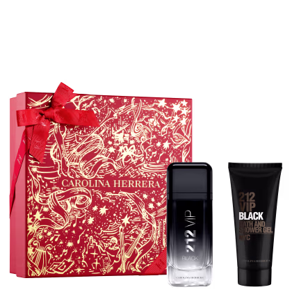 Conjunto 212 VIP Black Carolina Herrera Feminino com Eau de Parfum 100ml + Gel de Banho 100ml