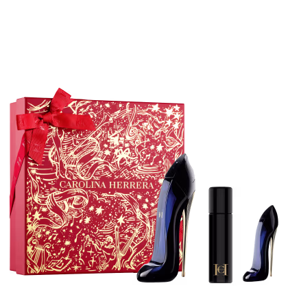 Conjunto Carolina Herrera com perfumes Good Girl e batom Fabulous Kiss Matte