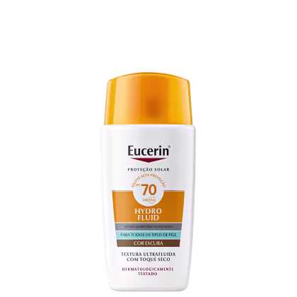 Protetor Solar Facial Eucerin Hydro Fluid FPS70 Cor Escura, 50ml.