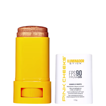 Imagem do produto Pink Cheeks FPS90 FPUVA35 Gold - Iluminador Corporal e Facial Multifuncional 17,5g