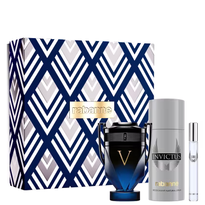 Imagem do produto Conjunto Invictus Victory Elixir Rabanne Masculino - Perfume Parfum Intense 100ml + Desodorante 150ml + Travel Size 10ml