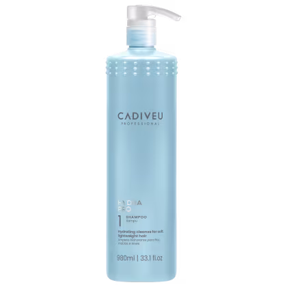 Shampoo Cadiveu Professional Hydra Pro 980ml, em embalagem azul
