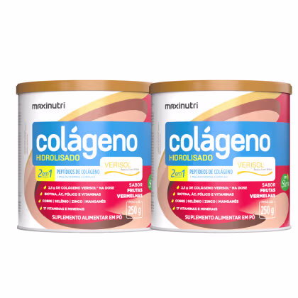 Imagem do produto Kit 2 Colágenos Verisol Maxinutri Lata 250g Frutas Vermelhas