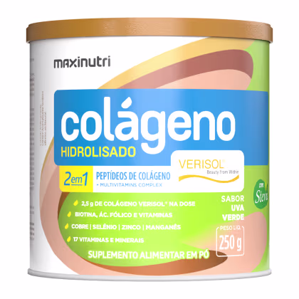 Imagem do produto Colágeno Verisol Maxinutri Lata 250g Sabor Uva Verde