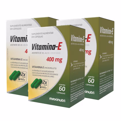 Imagem do produto Kit 03 Vitamina E Antioxidante 400mg Maxinutri 60 Capsulas