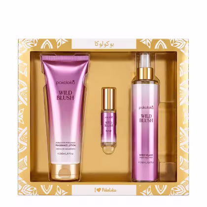 Imagem do produto Kit Pokoloka Luxury Elixir Wild Blush Feminino - Hidratante 240ml + Body Splash 250ml + Perfume 15ml