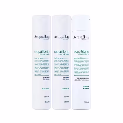 Kit Acquaflora Equilíbrio Oleosidade Raiz Oleosa & Pontas Secas, 3 produtos.
