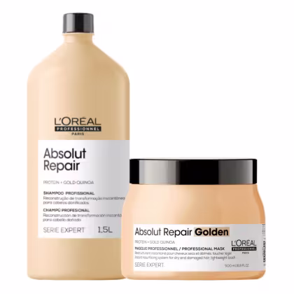 Imagem do produto KIT LOREAL ABSOLUT REPAIR GOLD SHAMPOO 1500ML+MASCARA LIGHT 500GR