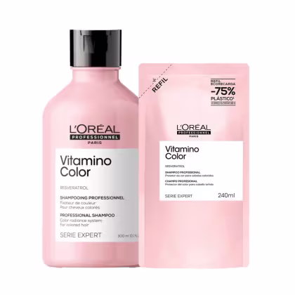 Imagem do produto KIT LOREAL VITAMINO COLOR RESVERATROL SHAMPOO 300ML+REFIL SHAMPOO 240ML