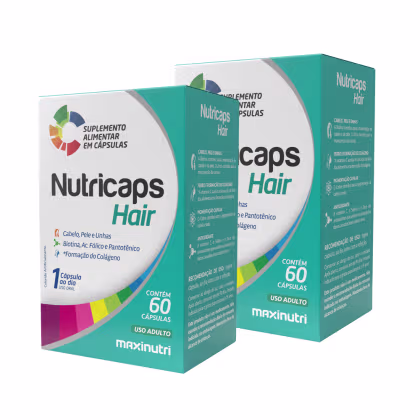 Imagem do produto Kit 02 Nutricaps Hair Polivitaminico Maxinutri 60 Capsulas