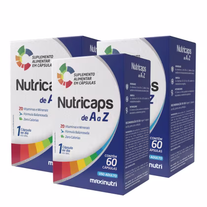 Imagem do produto Kit 03 Nutricaps A a Z Vitaminas 100% IDR Maxinutri 60 Caps