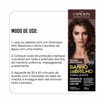 Imagem do produto Banho Brilho Capicilin Castanho Médio Natural 100g