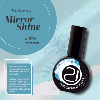 Imagem do produto Top Coat Mirror Shine Clear Nails 21 12Ml
